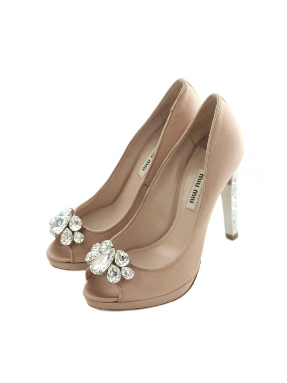 Miu Miu Miu Pumps Open Toe High Heels Bijou Pink 35.5